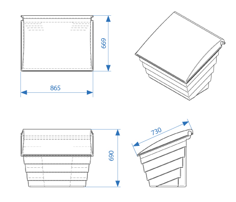 Pojemnik na piasek sól sorbent 150 litrów niebieski